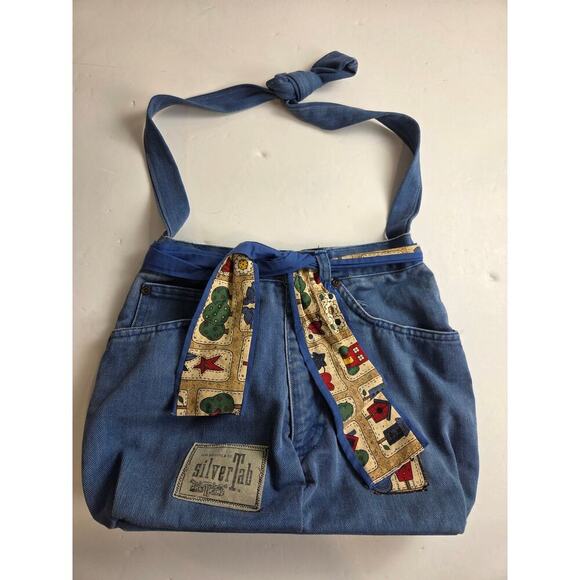Denim Purse Handbag Handmade with Shoulder Strap and Magentic Closure Upcycled - Picture 1 of 7